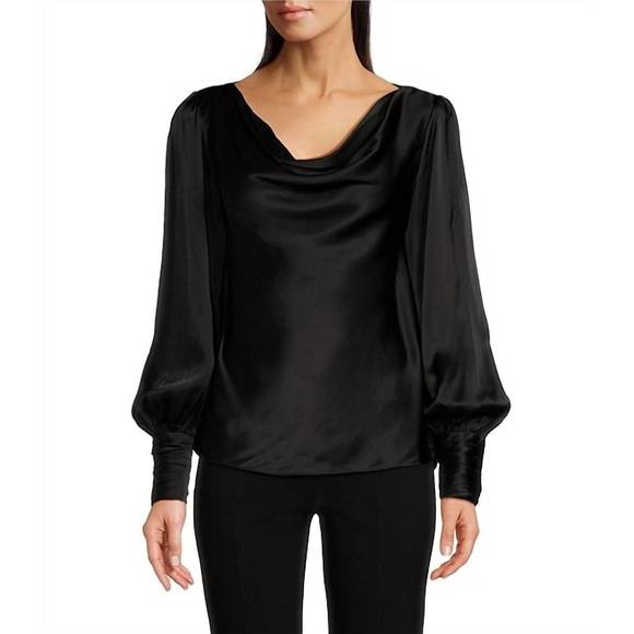 NEW TYLER BOE olivia charm blouse in black